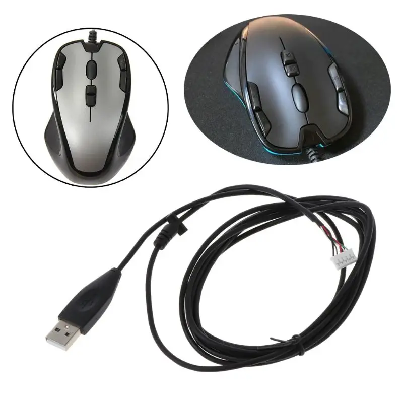 2.2M/86.6in Mouse Cable Wire Replacement for G300 G300S Gaming Mice Universal Durable USB Line