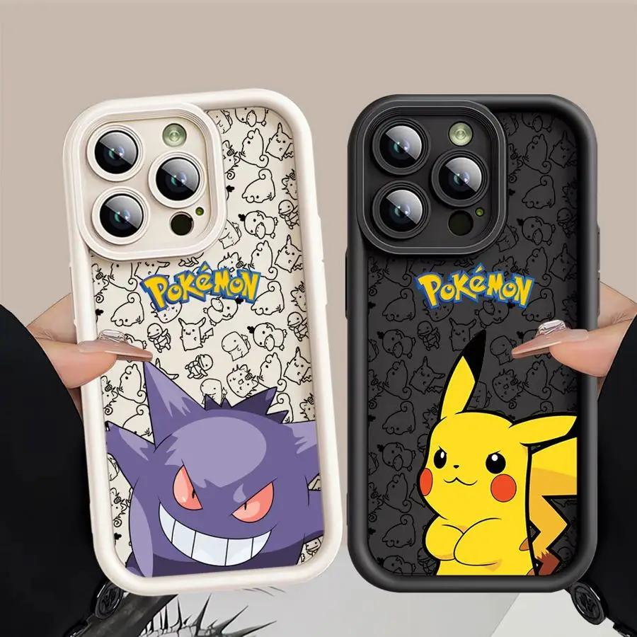 Cartoon Poke_mon Cute Phone Case for Apple iPhone 15 16 Pro Max 13 14 Plus 12 11 Pro plus Matte