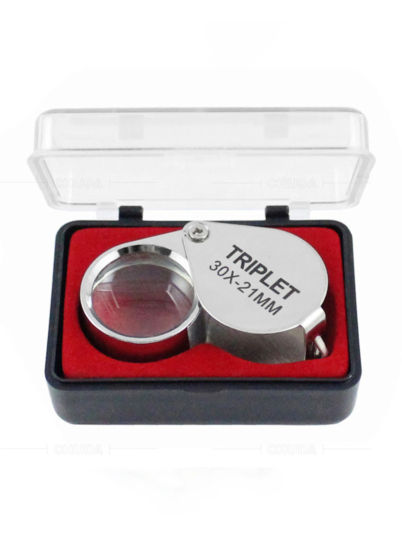 10-30X goud/zilver boxed draagbare jaloezieën opvouwbare driedelige sieraden/labels/lezen oog gereedschap lezen vergrootglas