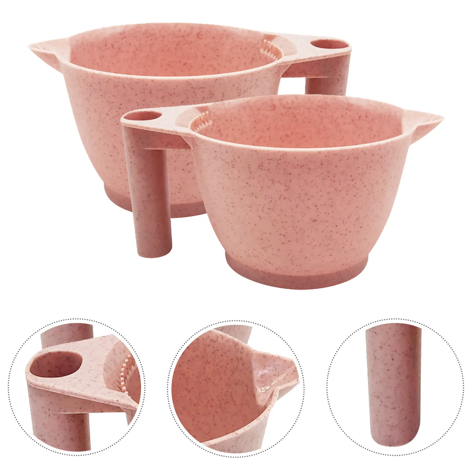 

2 шт. миски для краски с эргономичной ручкой, многоразовые миски для смешивания цветов для парикмахерской, набор мисок для тонатов «сделай сам», прочный материал из полипропилена, легкие волосы