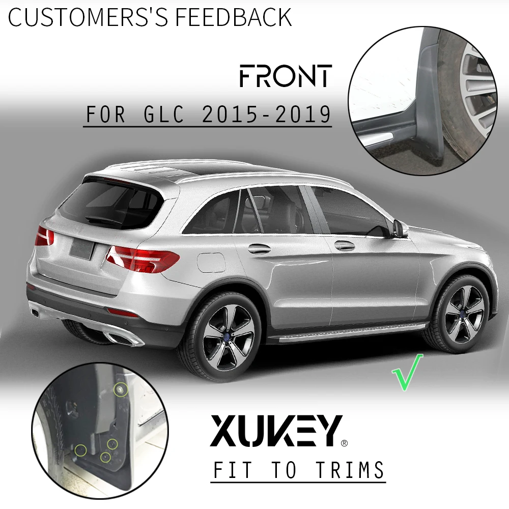 4pcs Mudflaps For Mercedes Benz GLC Class X253 2016  2017 2018 2019 W/RB Mud Flaps Splash Guards Mudguards Front Rear Fender