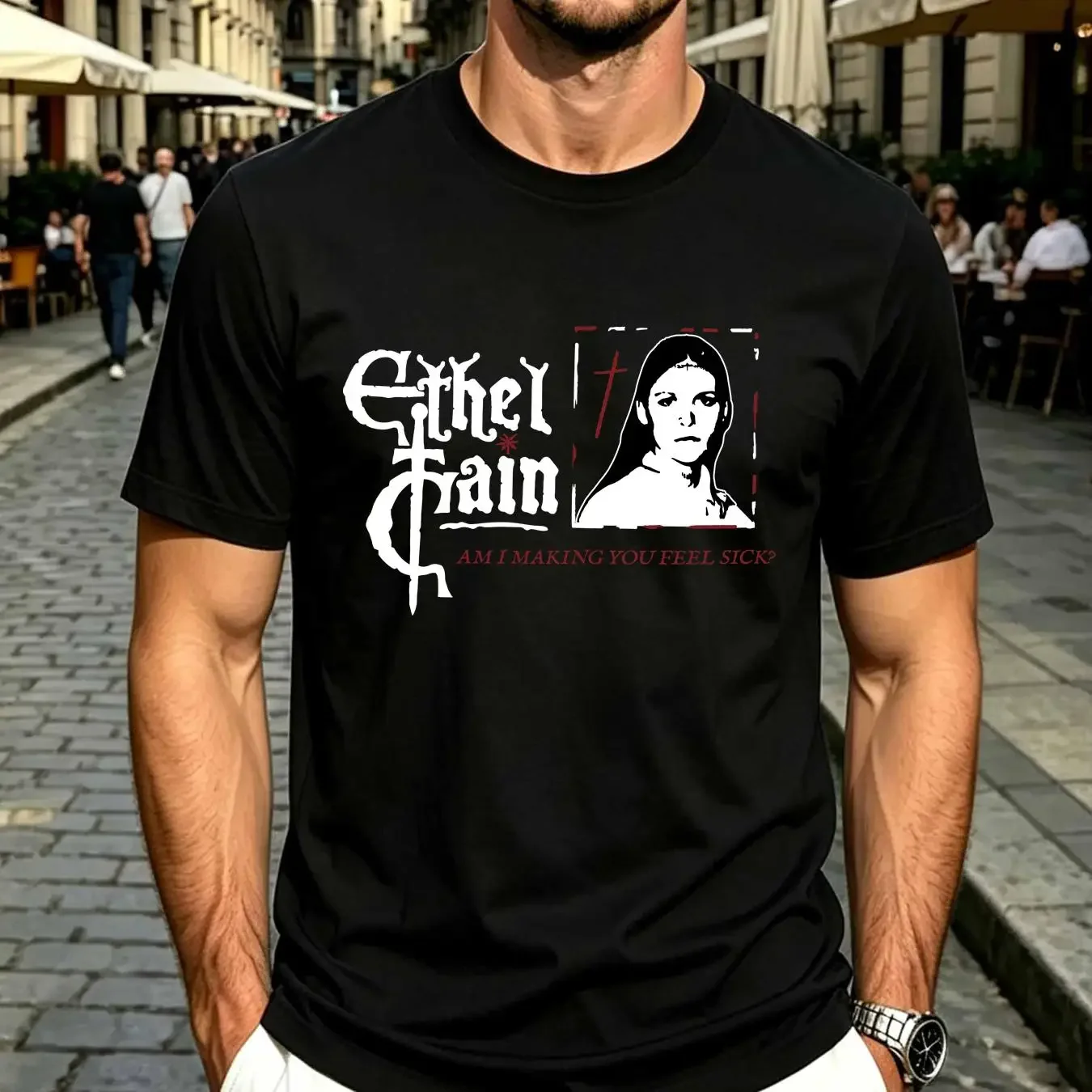 washed T Shirt Ethel Cain Strangers Am I Making You Feel Sick All Size S 5XL long or short sleeves vintage Washed streetwear
