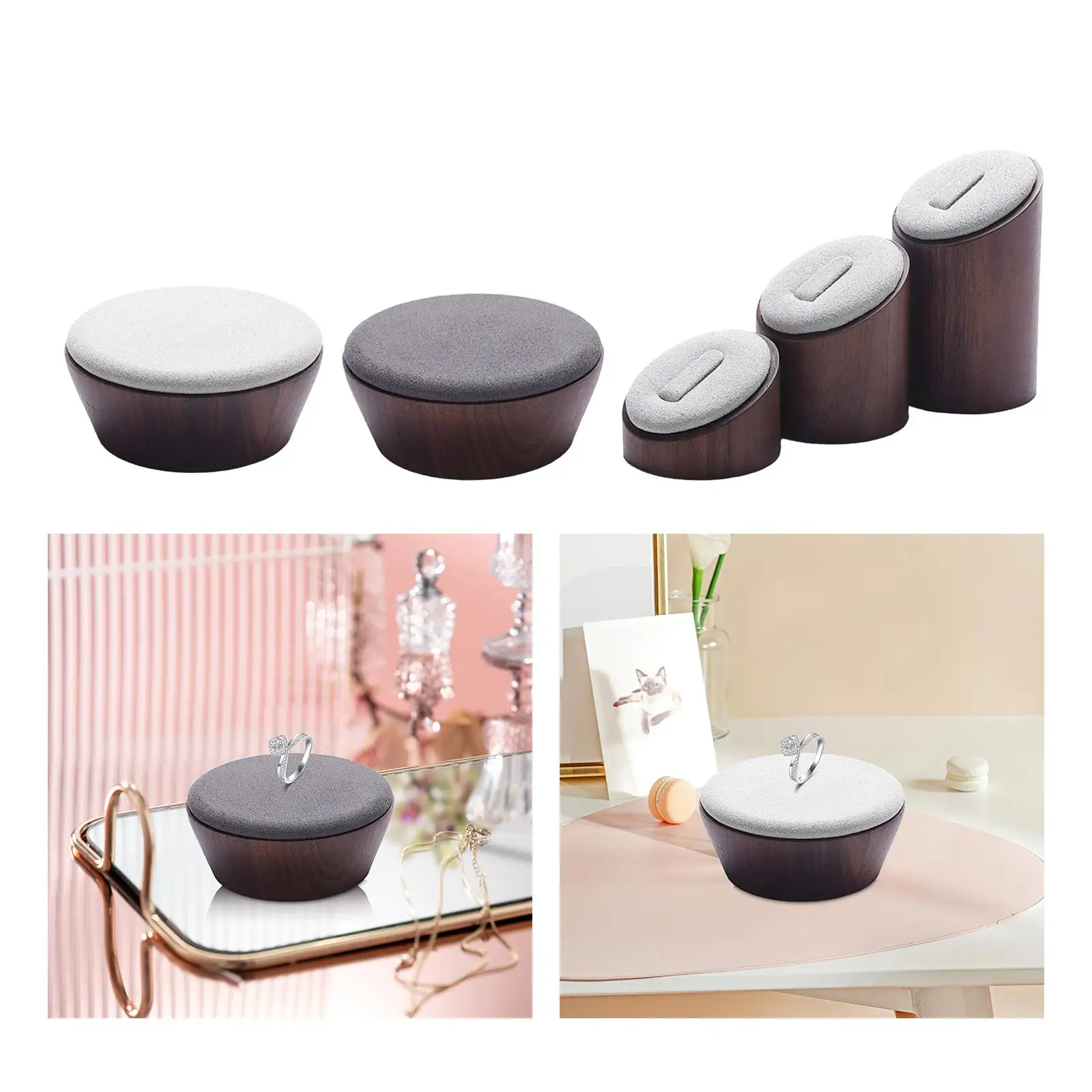 

Bracelet Display Holder Ring Stand Wooden Drawer Bedroom Countertop Freestanding Tray Velvet Lining Rings Display Stand