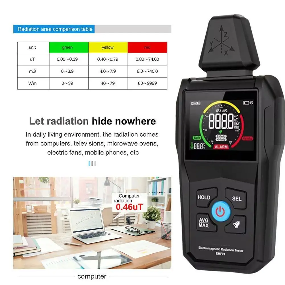 NEW High-end Electromagnetic Radiation Detector For EMF01 High Precision EMF Meter Household Portable Counter Emission Dosimeter