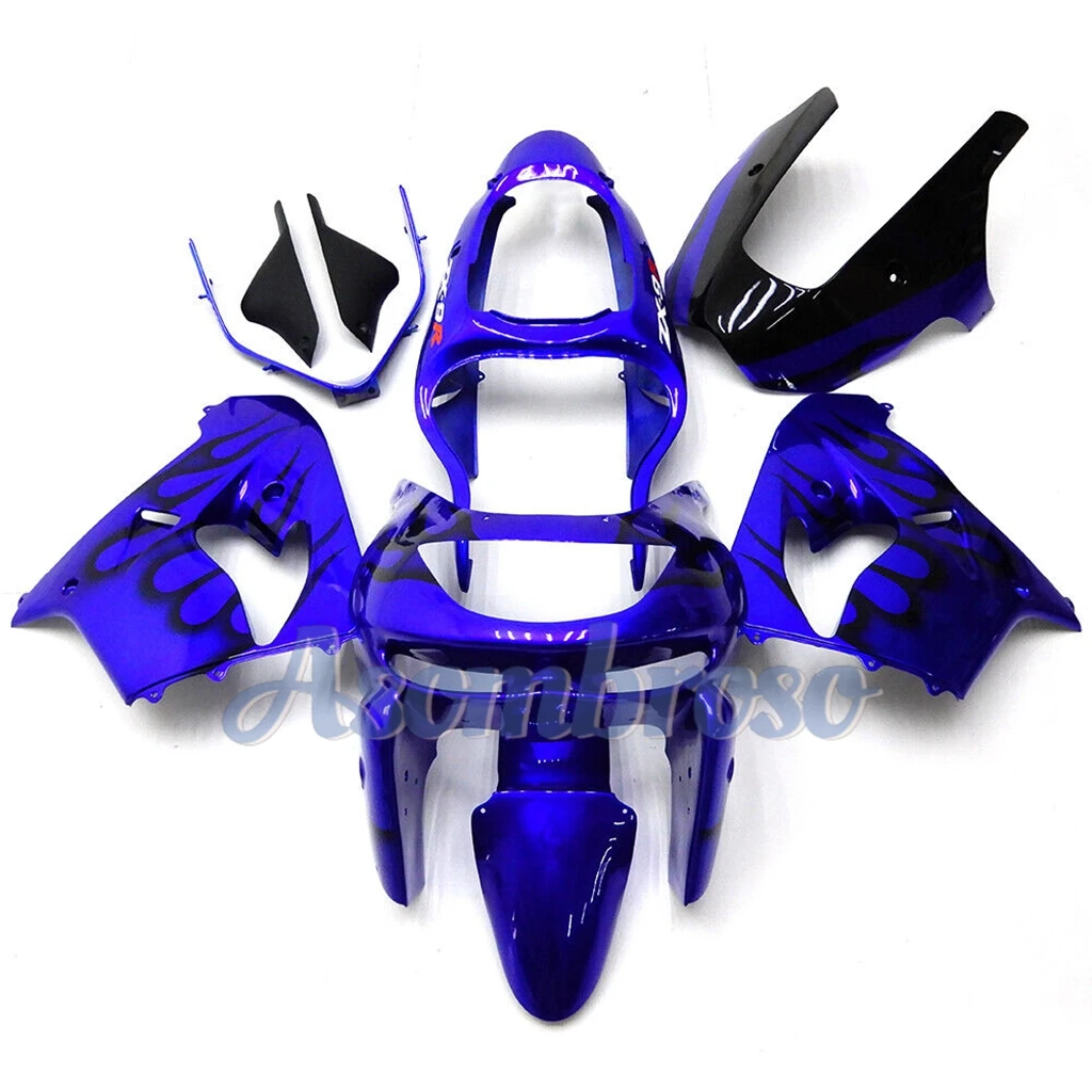 Black Flame Blue Colour Bodywork For Ninja 1998 1999  ZX 9R 98 99 ZX-9R Aftermarket Fairing kit ZXMT