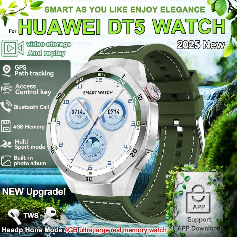 

2025 New For Huawei GT5 por Super Smart Bracelet for Men 4GB RAM Video Display GPS Tracker Bluetooth Call Heart Rate Smart Watch