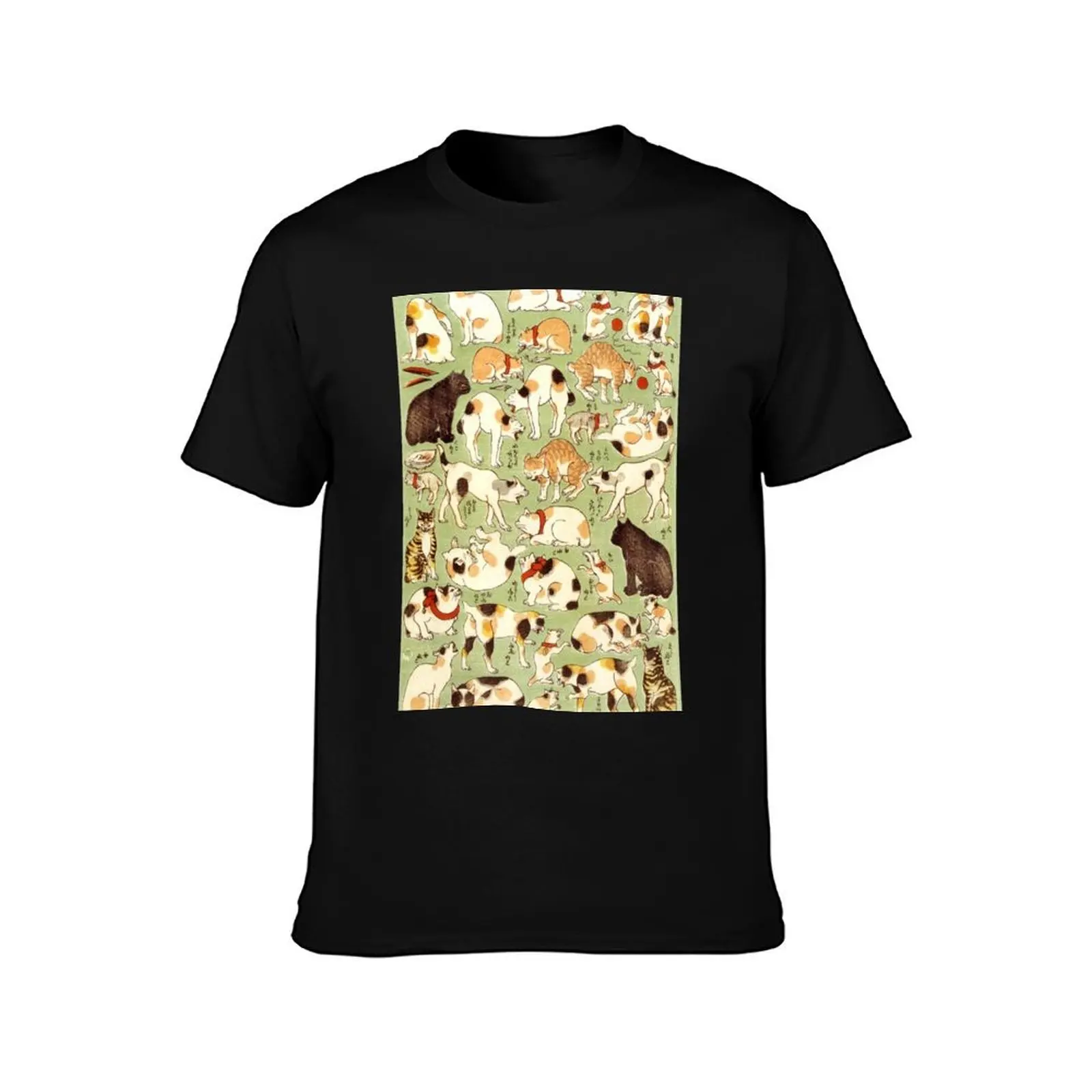 JAPANESE CATS Feline Posture Study T-Shirt Sweat Resistant Workout Tee Shirt T-Shirt