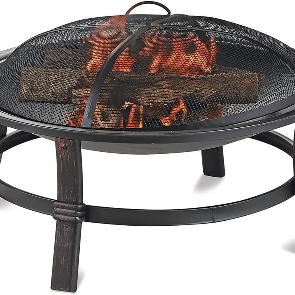 WAD15121MT Brushed Copper Wood Burning Outdoor Firebowl