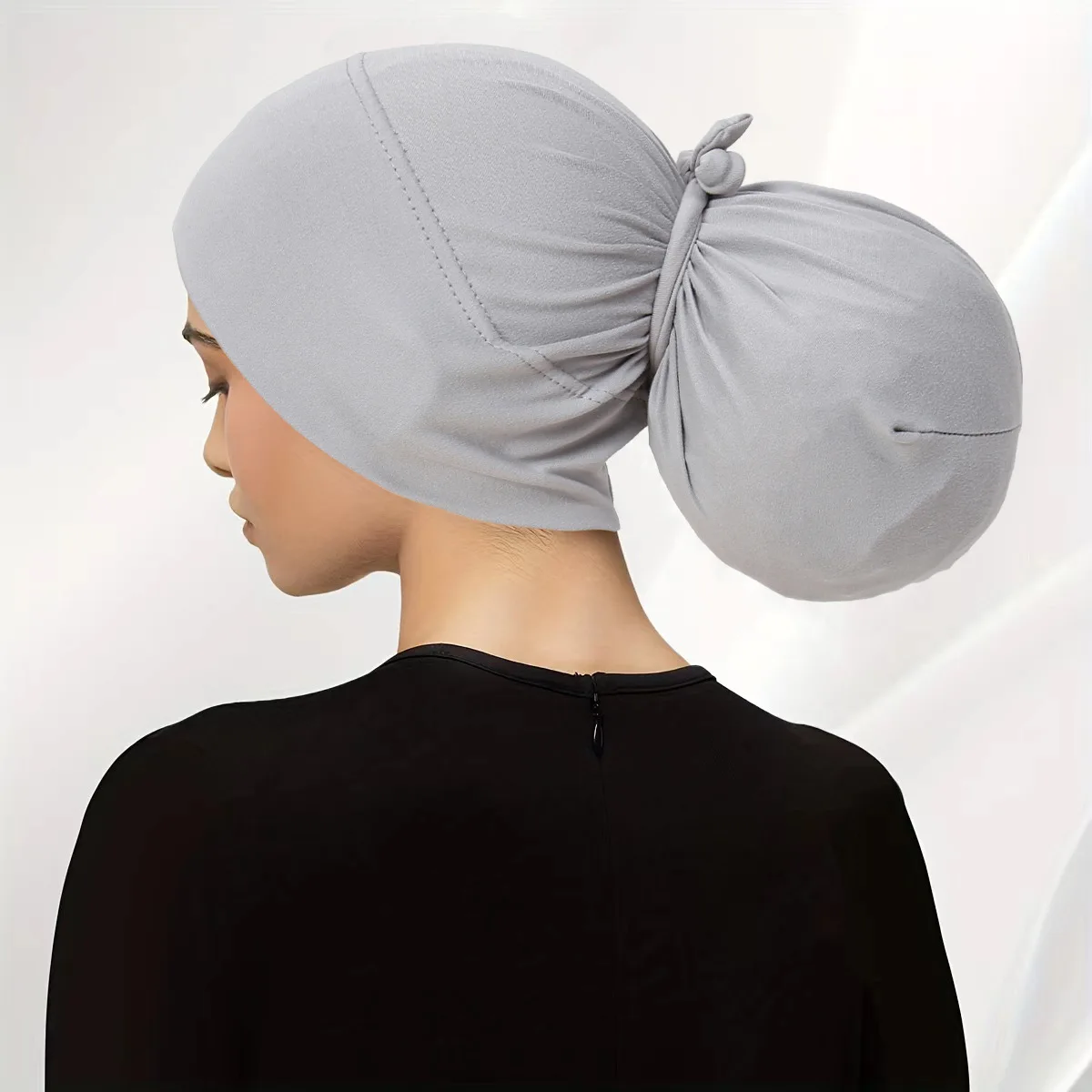 

New Women Stretch Bonnet Beanies Muslim Hijab Strap Headscarf Turban Hat Chemo Cap Head Wrap Bandanas Headband Turbante Mujer