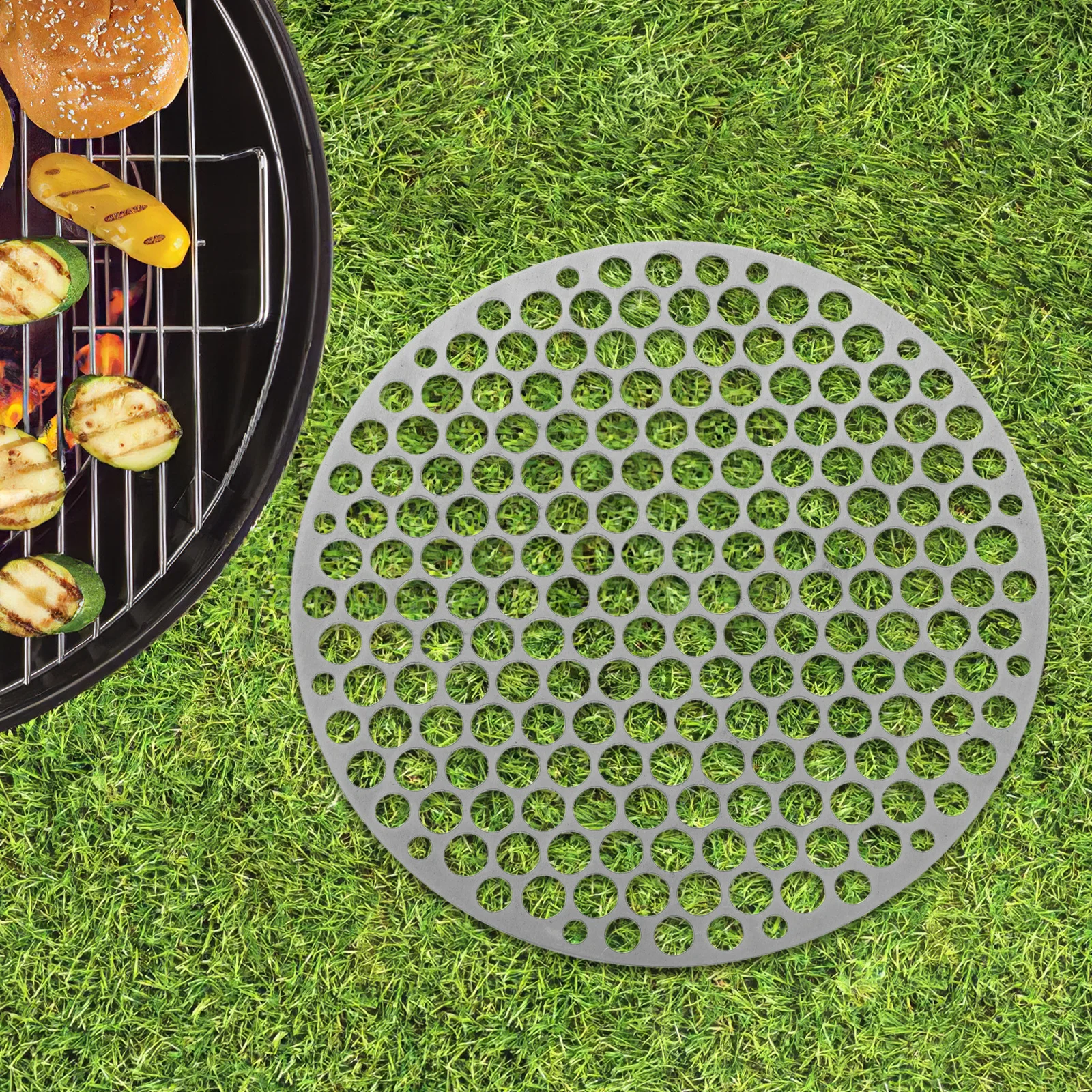 

Round Grill Mesh Lightweight Portable Stainless Steel Bbq Grilling Mat Outdoor Camping Barbecue Tool Non-Stick Mesh Net For
