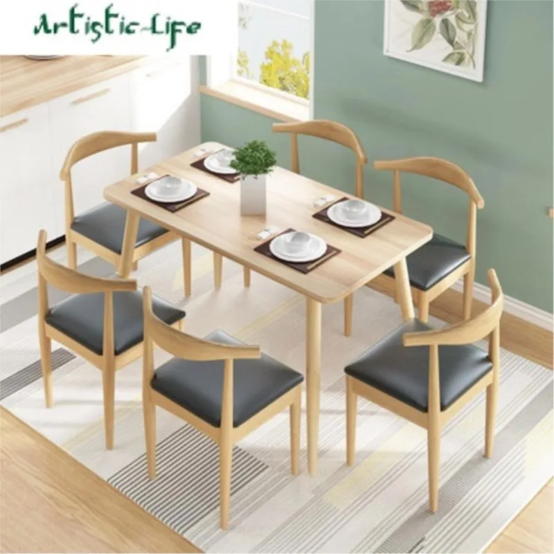 ArtisticLife Nordic Style Furniture Home Economical Dining Table Modern Minimalist Dining Table And Chair Set Freeshipping