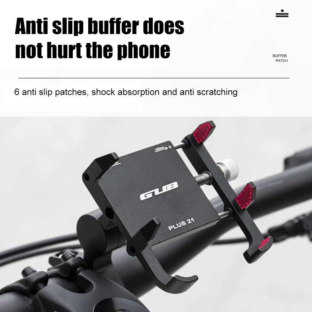 GUB PLUS 21 Bicycle Phone Stand Aluminum Alloy Mobile Phone Stand Rotatable Adjustable For MTB Road Bike Motorcycle E-Bike