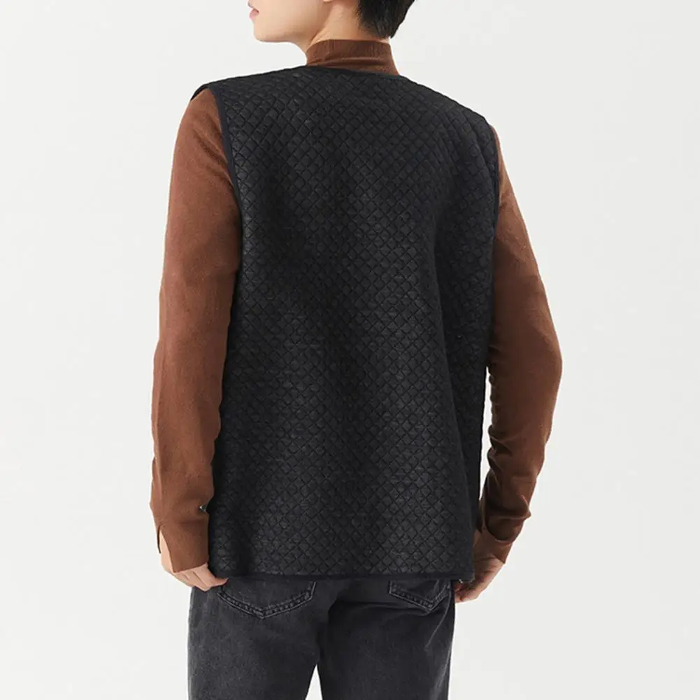 New Men Vest Classic Cotton Blended Slim Fit Formal Suit Waistcoat Vest Men Busoness Lined Warm Vest Jacket With Pockets