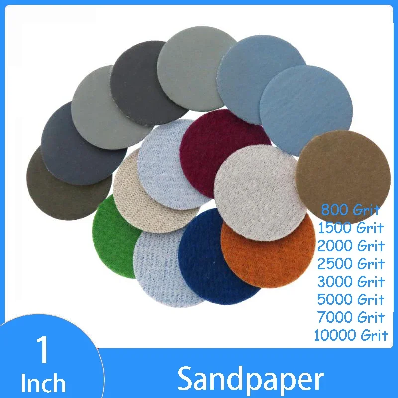 

50pcs 1 Inch Sandpaper Disc Hook and Loop Sandpaper Wet Dry 800-10000 Grit Sanding Discs For Wood Drill Grinder Rotary Tools