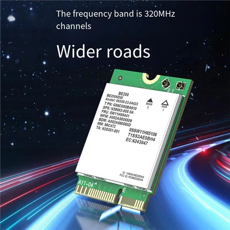 Wireless Adapter Wifi 7 BE200 NGFF 8774Mbps 2.4G/5G/6Ghz 802.11AX Bluetooth 5.4 Wifi7 For Desktop/Laptop For Win10/11