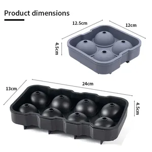 Große Würfelformen, Whisky -Eisformen, undcover rund, leicht zu füllen und zu entlassen, Werkzeuge zum Herstellen von Eisball, 4 Gitter, 8 Gitter 12 Hauptverkaufseis Formaluminium - №12