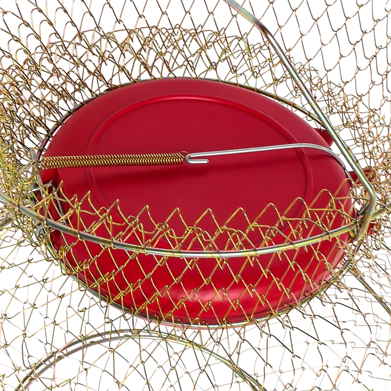 

1pc Portable Fish Basket Durable Fishing Cage Metal Mesh Catcher Net Fishing Basket Compact Lightweight Storage Floating