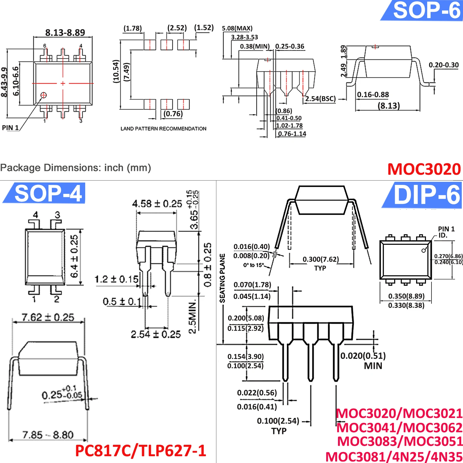 Pc817 Pc817B Pc817C 6N137 Tlp250 Tlp627 4N35 4N25 6N136 6N138 Moc3041 Moc3020 Moc3021 Hcpl3120 Moc3083 Hcpl 3120 817 Optocoupler