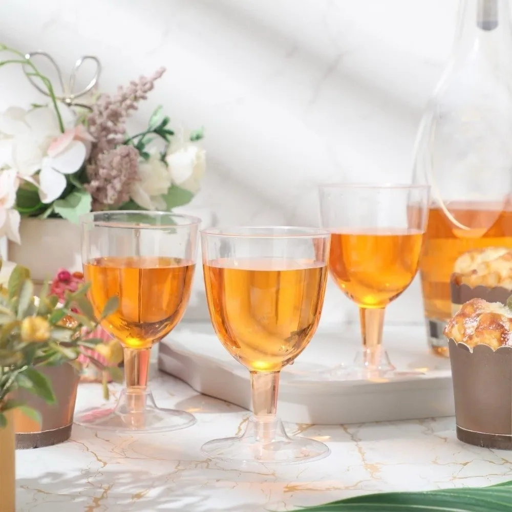 

25 шт., прозрачные одноразовые бокалы для вина, 6 унций, небьющиеся пластиковые бокалы для маргариты, чашка для питья, портативный бокал для шампанского