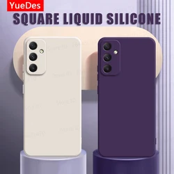 Square Liquid Silicone Phone Case for Samsung Galaxy A55 A35 A15 5G 4G Protective Soft Shockproof Back Cover Samsung Girls Bags