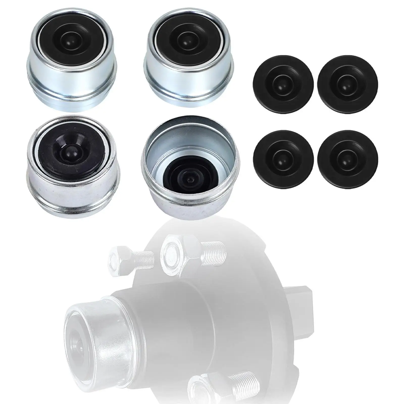 

4Pcs Trailer Hub Dust Cap Spare Vehicle Component Assembly Garage RV 1.98"