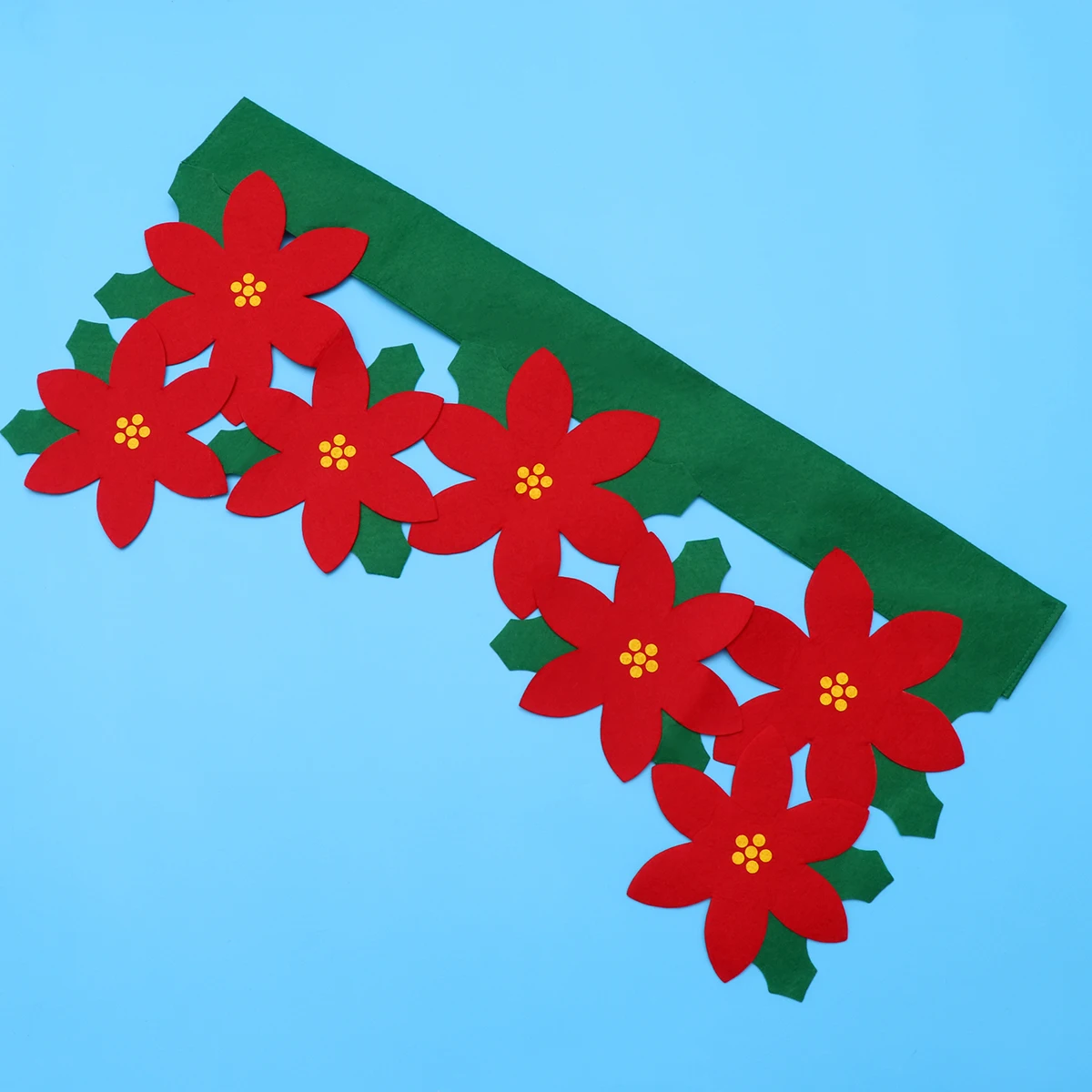 Red Flower Curtains Christmas Valance Bright Appliques Embroidery Hollow Pattern Festive Door Window Display Home Textiles