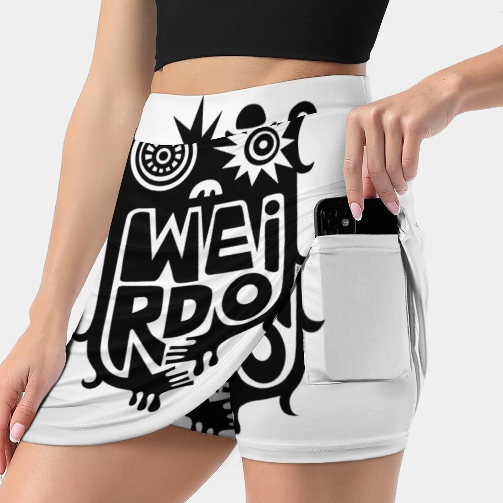 

Big Weirdo - On Light Colors Summer Women'Sshorts Skirt 2 In 1 Fitness Yoga Skirt Tennis Skirts Bad Ass Cartoons Cool Crazy