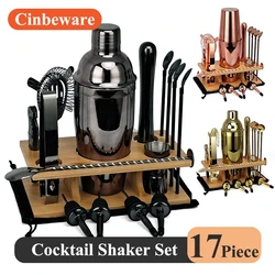 17 Piece Bar Accessories Home Bars Cocktail Shaker Set for Drinks Martini Mojito Kit Bartender Barware Tool Mini Alcohol Bar