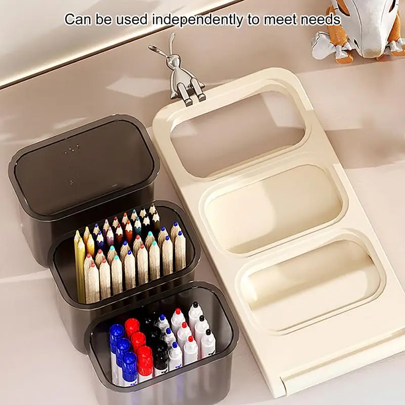 

Desk Organizer Pen Holder Art Supply Storage Organizers Angled Art Supply Storage Organizers Large Capacity Desktop Storage Box