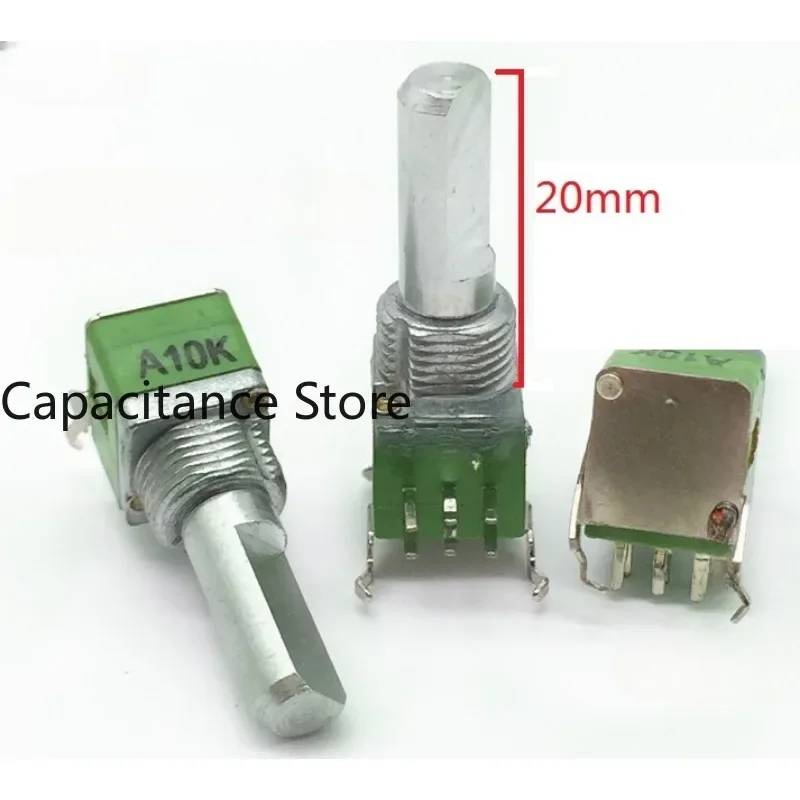 5PCS 09 Precision Volume Potentiometer Dual A10K Axis Length 20mm with Bracket