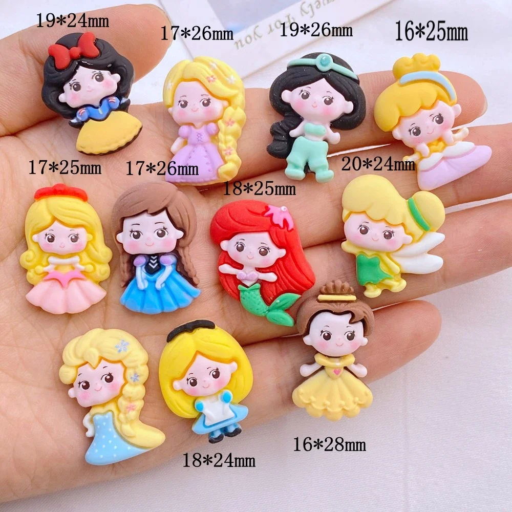 10 new cute Kawaii cartoon mermaid princess girl series resin scrapbook Diy jewelry hairpin accessories decoration process