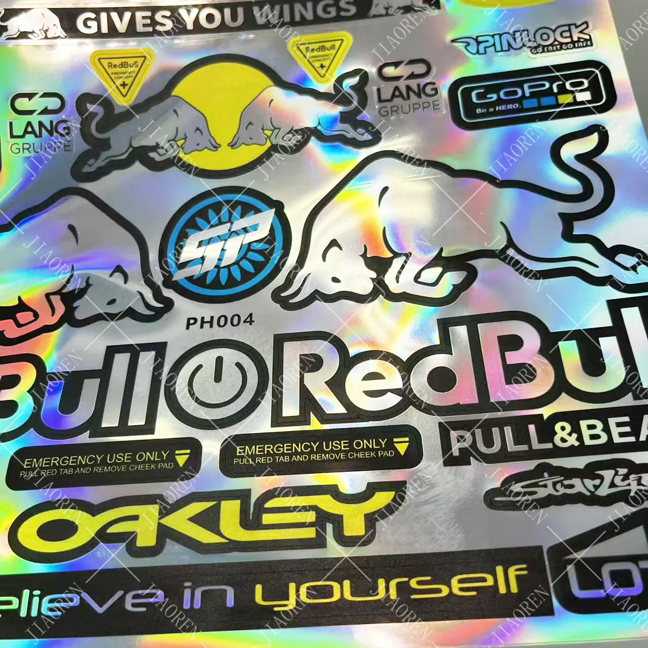 

Рождественский лазерный красный бык мотоциклетные наклейки комплект наклеек на шлем