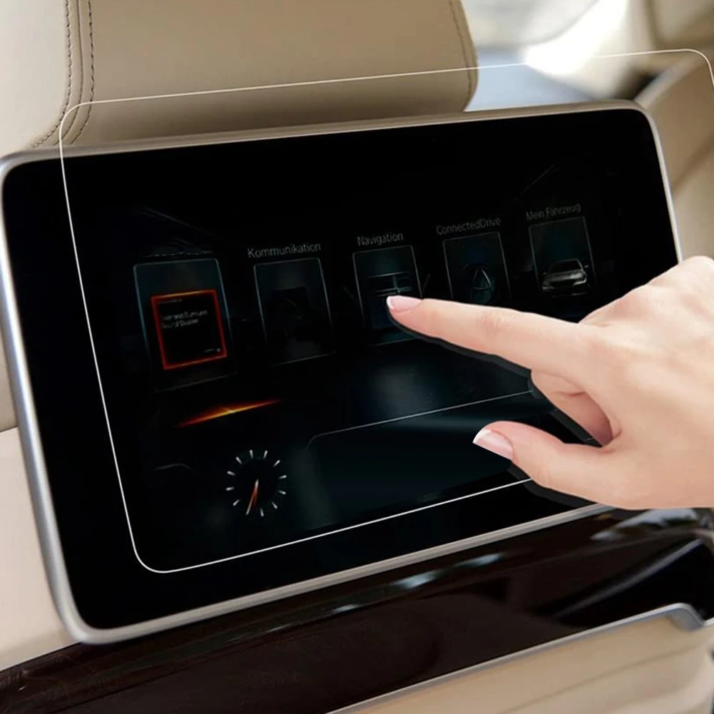 جودة عالية 1 قطعة فيلم شاشة التلفزيون المقعد الخلفي لسلسلة BMW 7 الجديدة/X5 X6/5 ، مسند الرأس بالمقعد الخلفي شاشة التلفزيون الزجاج المقسى