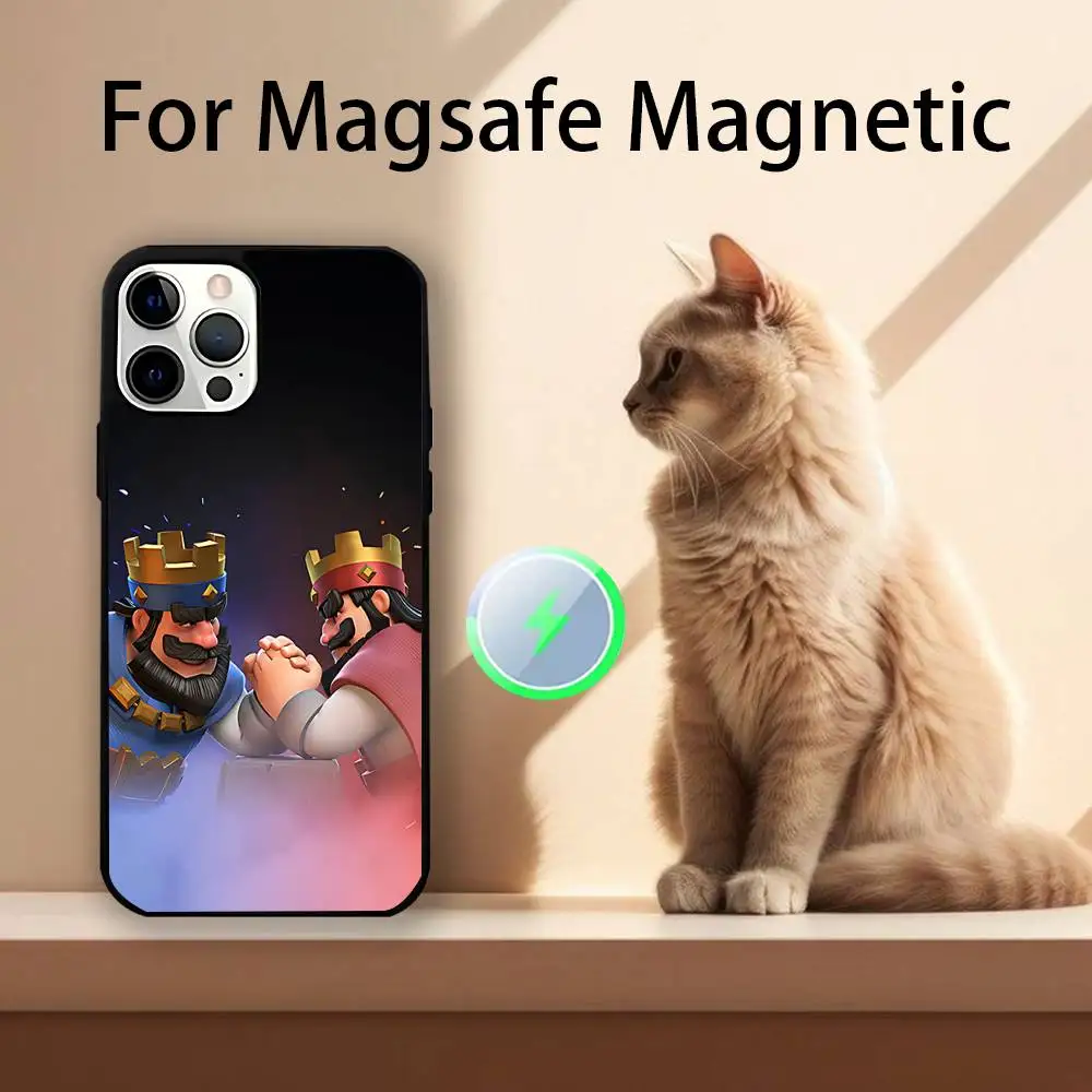 Чехол для телефона C-Clash Royale GAME для iPhone 17,16,15,14,13,12,11,Pro,Max,Plus,Mini,SE4,E с магнитной беспроводной зарядкой Magsafe