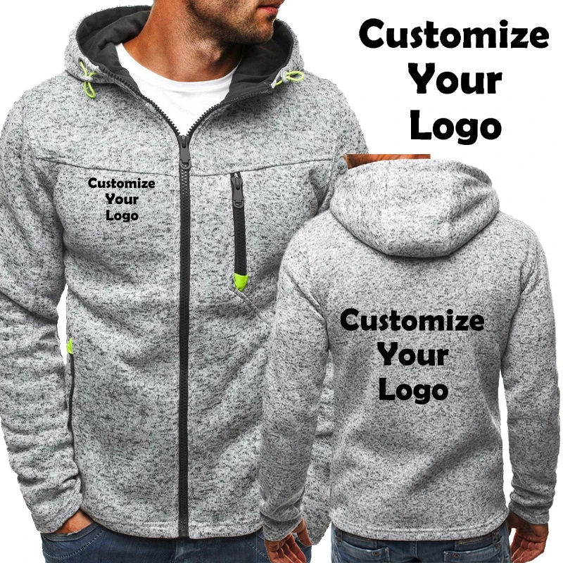 Customized Men Fashion Hoodie Zipper Sweatshirt Mens Hooded Jacket Outwear Tops Coat S-4XL