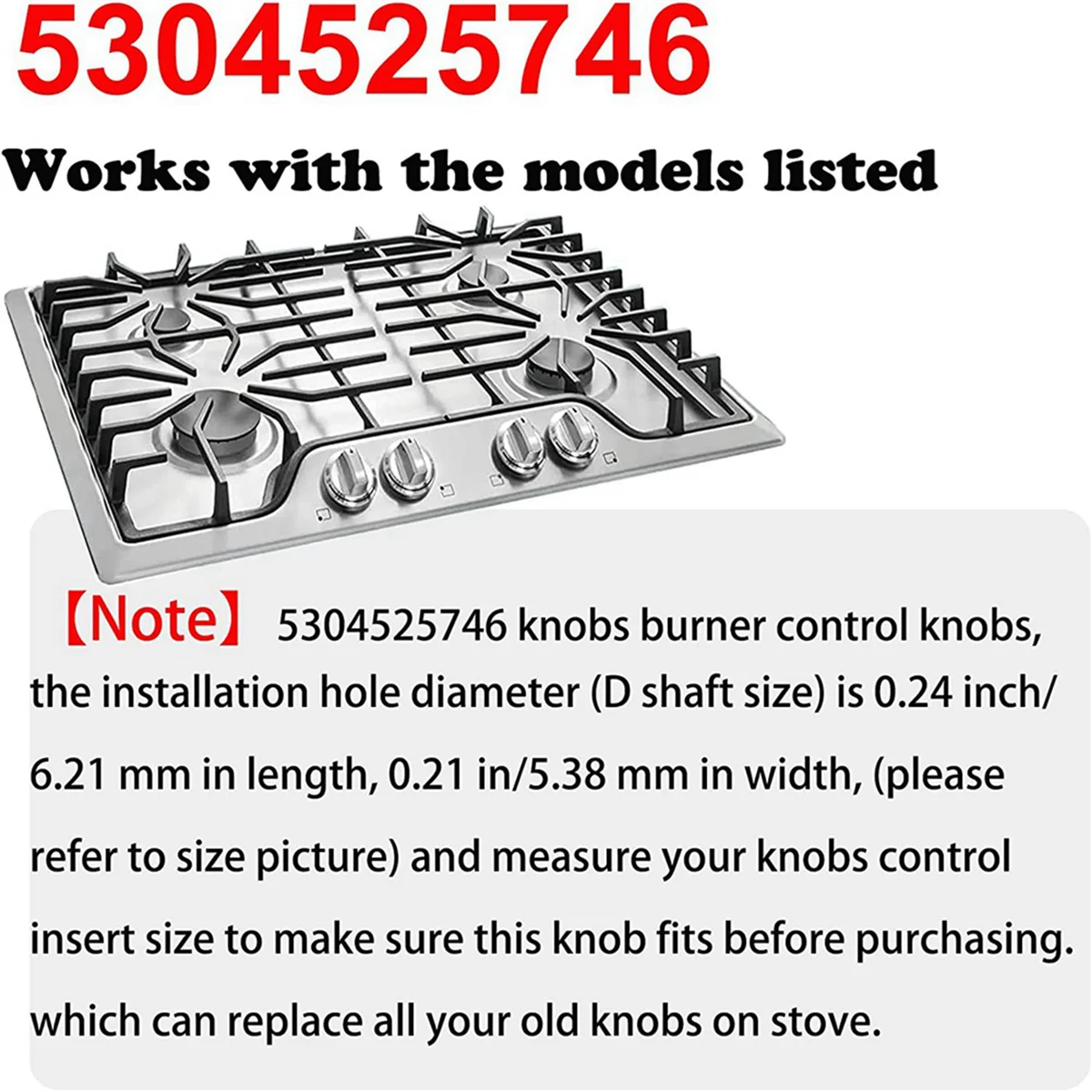 ترقية A72P 4 عبوات 5304525746 مقبض الموقد لـ، مقابض نطاق الغاز، أجزاء موقد الغاز، استبدال مقبض التحكم 5304504839 #4