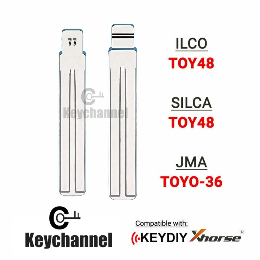 10PCS Key Blade Lexus/Toyota Type TOY48 TOYO-36 KD BLADE For KD KD900 VVDI Remote Blade Lishi TOY48 For Lexus Toyota Subaru 77#