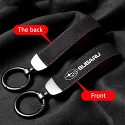 High-Grade Suede Motorcycle Logo Keychain Holder Pendant Keyring Gifts For Subaru Impreza Legacy WRX STI BRZ Forester Accessory