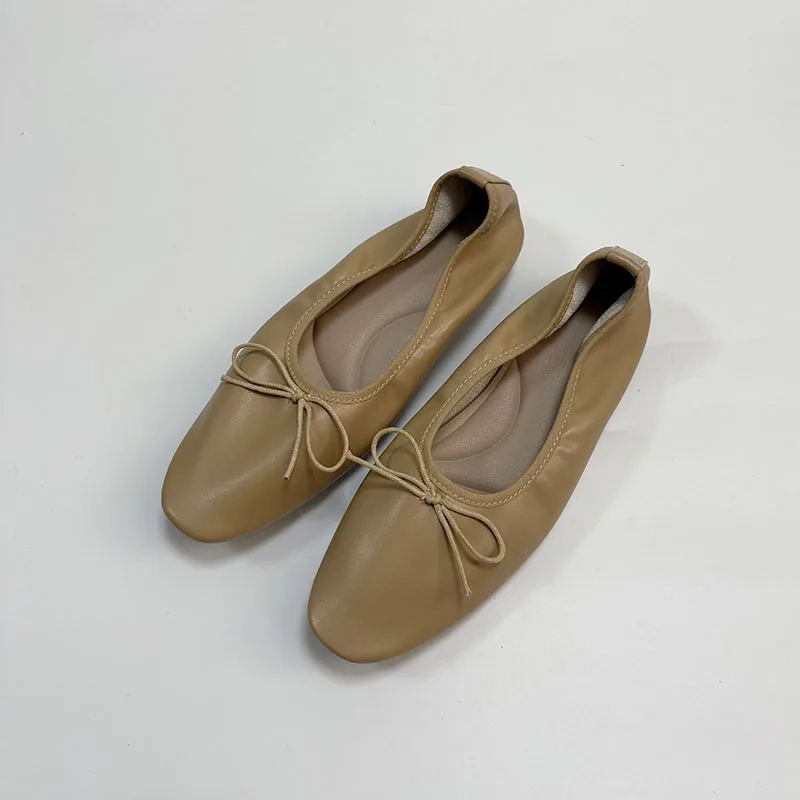 Plus Size 43 Modische Weiche Slip-On Schuhe für Damen, Lässige Ballerinas mit Schleifenknoten, Damen Tanzschuhe, Neu – Detail 14