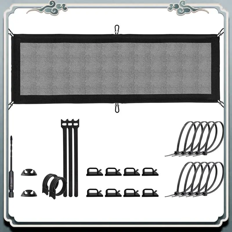 

Under Desk Wire Management Cable Management Flexible Under Desk Cable Management Tray Desk Bottom Hub Sorting Bag Black
