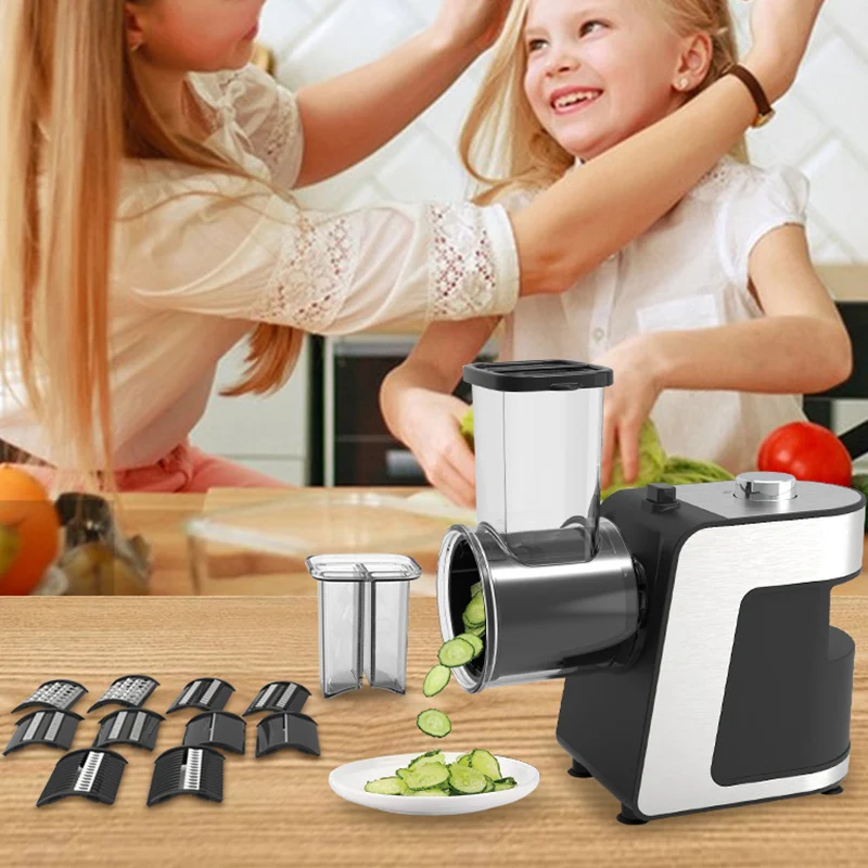 Vegetable slicer household slicing and shredding tool electric drum potato slicer small meat grinder enema maker machine