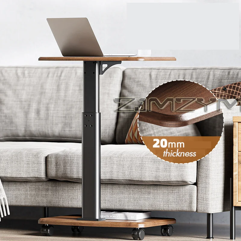 New Table with Wheels Height Adjustable Over Bed Bedside Desk Mobile Laptop Table Stand Desk Rolling Computer Cart for Furniture