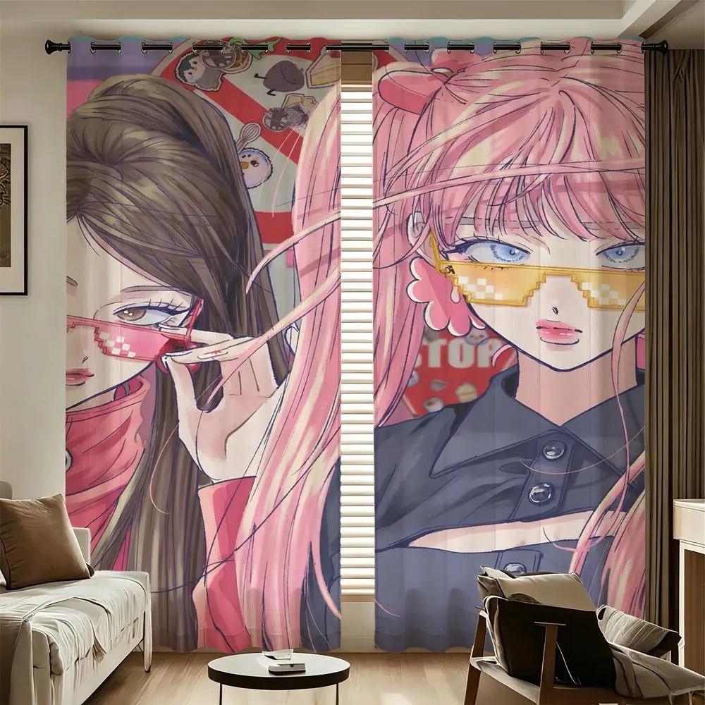 Twin Pony Girls Curtains 2 Panels 85% Light Blocking Printed Curtains Darkening Curtains Decoration Curtains Teen Bedroom