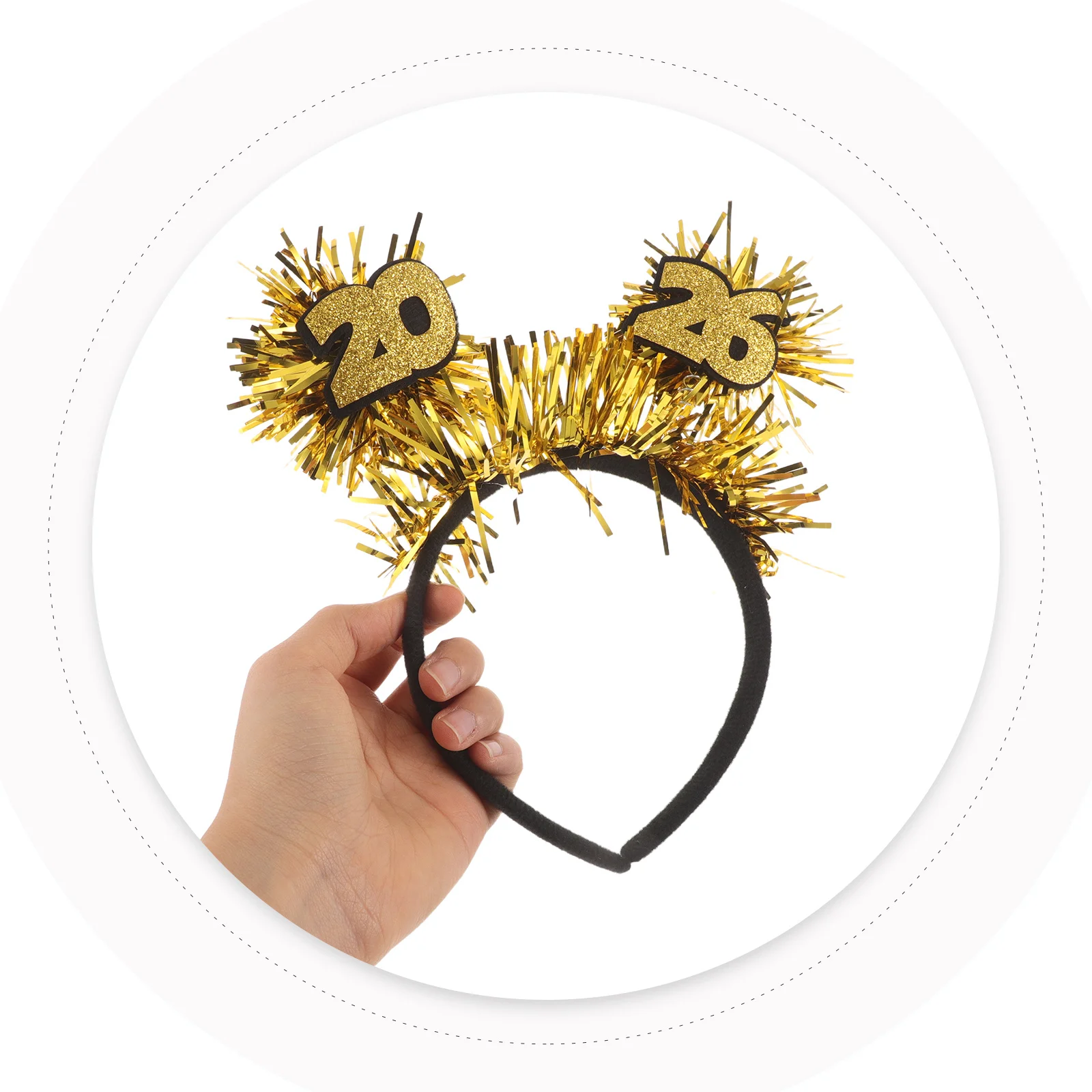 

4 шт. новогодняя повязка на голову с блестящей полосой и мишурой, украшение для вечеринки, праздничные аксессуары для волос для женщин, праздничная новогодняя повязка для волос