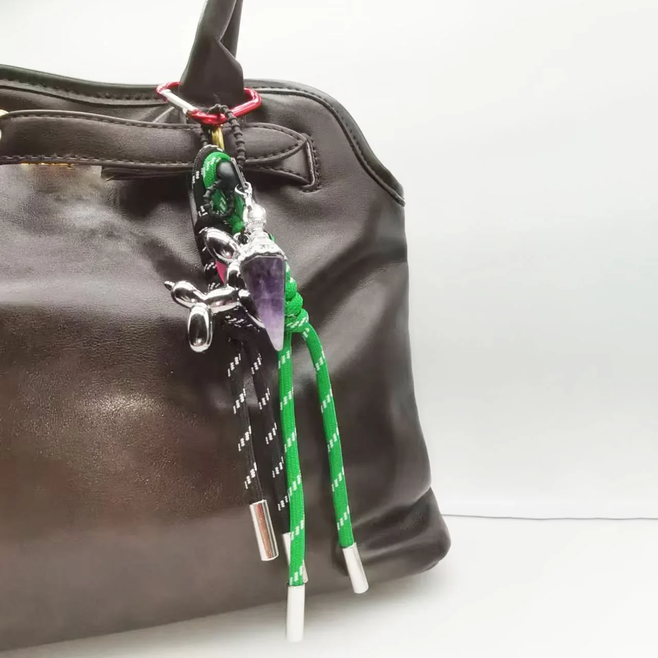 Dijes para bolso, cadena de lujo para bolso, colgante de amatista para bolso de prada, bolso de mujer, llavero, mochila para hombre, decoración de cartera