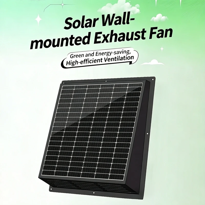 12V Solar Wall-Mounted Duct Exhaust Fan Automatic Ventilation Household Rooftop  Low-Noise Energy-Saving Ventilation Fan