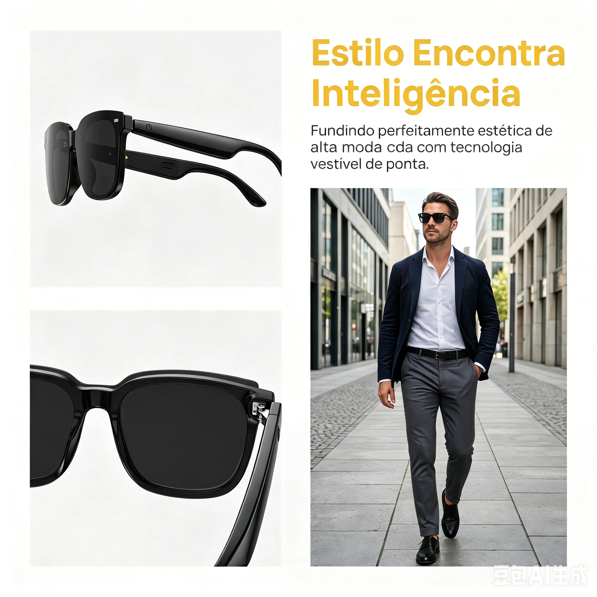 Gafas Bluetooth de Oreja Abierta con IA, Lentes de Succión Magnética, Traducción en Tiempo Real, Llamadas y Música, Comunicación Global para Viajes y Comercio
