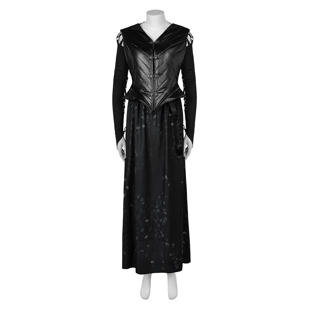 Bellatrix Movie Lestrange Cosplay Costume Black Dress Adult Women Girls Fantasy Outfits Halloween Carnival Party Disguise Suit