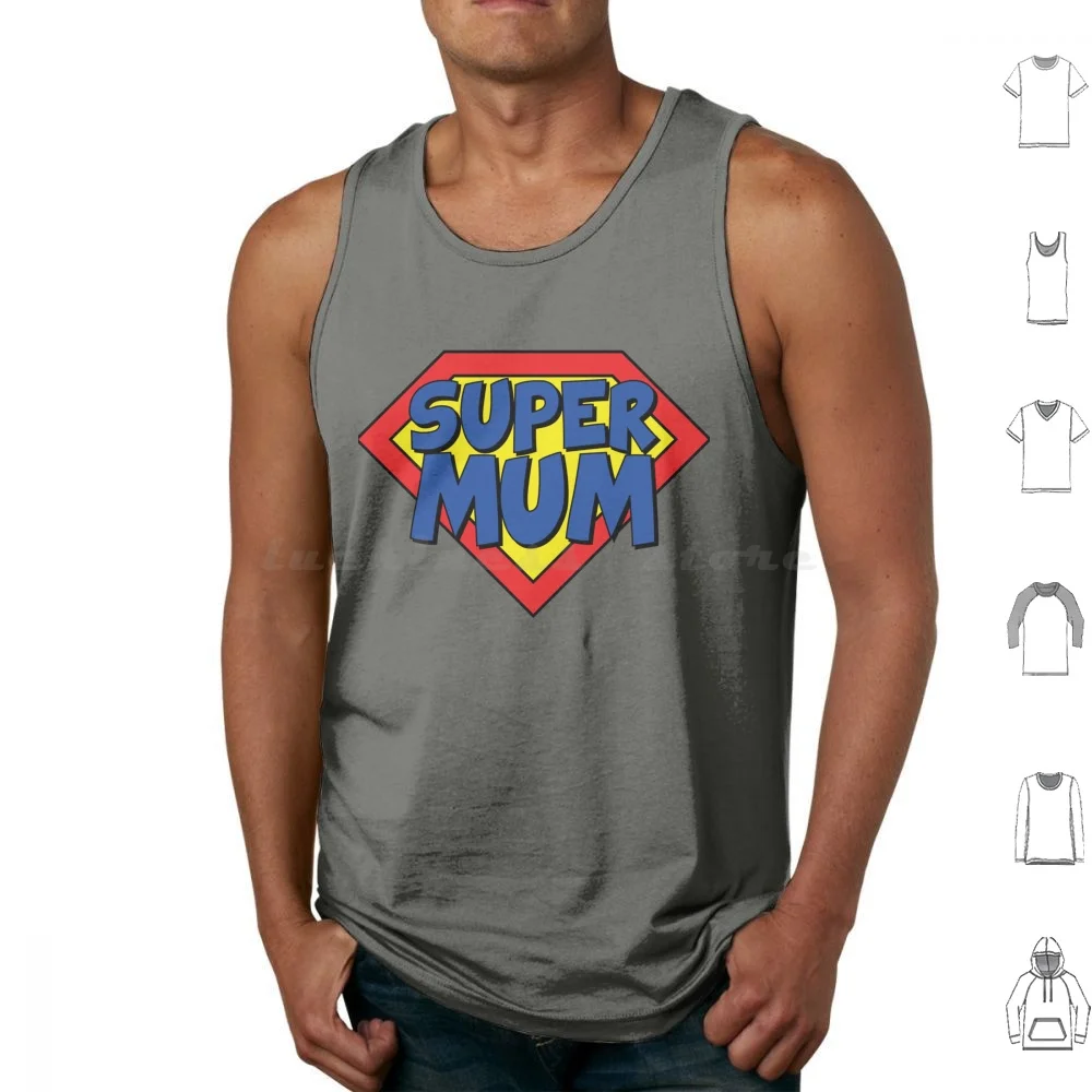 Supermum Tank Tops Vest Sleeveless Supermum Super Mum Mam Mom Mummy Superhero Mother Day Mothers Mothers Day Mothering