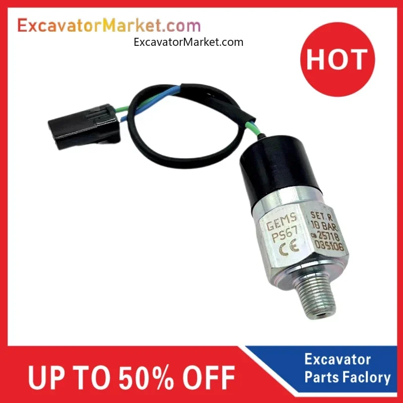 

for Liugong Yuchai XCMG XE Engine Oil Sensor 25718 Pressure Switch Sensor 10bar Pressure Switch Excavator Accessories